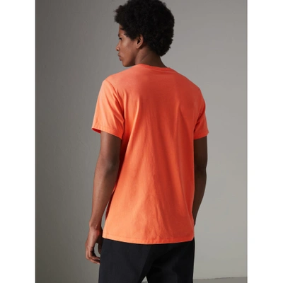 Shop Burberry Cotton Jersey T-shirt In Bright Orange