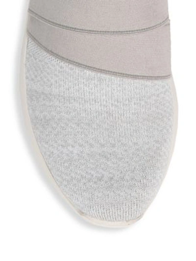 Shop Vince Aston Knit Slip-on Sneakers In Grey