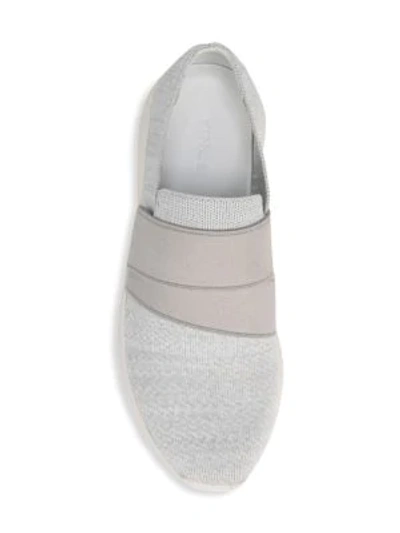 Shop Vince Aston Knit Slip-on Trainers In Grey