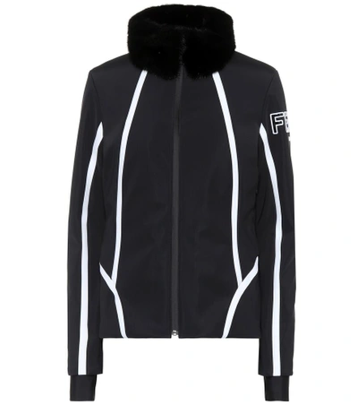 Shop Fendi Fur-trimmed Ski Jacket In Black