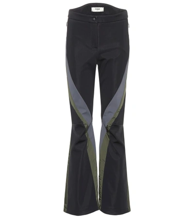 Shop Fendi Sax Flared Ski Trousers In Black