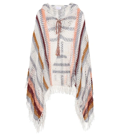 Shop Anna Kosturova Sahara Crocheted Cotton Poncho In Multicoloured