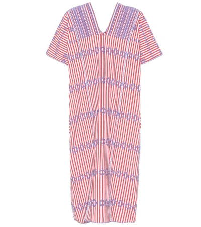 Shop Pippa Holt No. 61 Embroidered Cotton Kaftan In Multicoloured