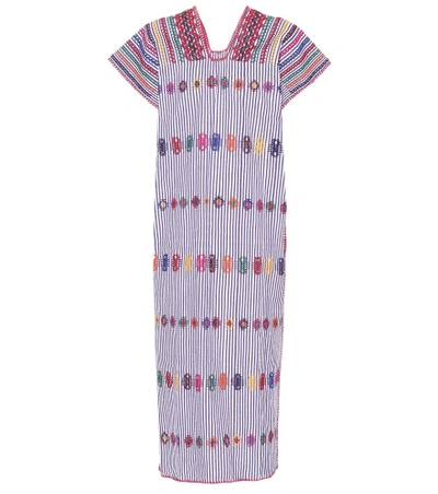 Shop Pippa Holt No. 73 Embroidered Cotton Kaftan In Multicoloured