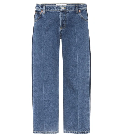 Shop Balenciaga Rockabilly Cropped Jeans In Blue