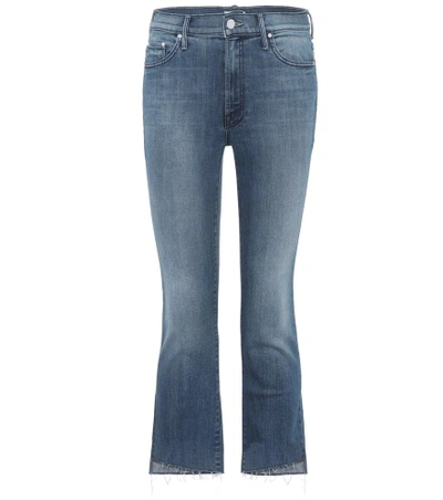 Shop Mother Insider Crop Fray Jeans In Blue