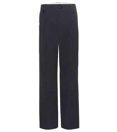 Shop Marc Jacobs Straight-leg Cotton Trousers In Blue