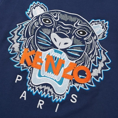Shop Kenzo Tiger Face Crew Sweat In Blue