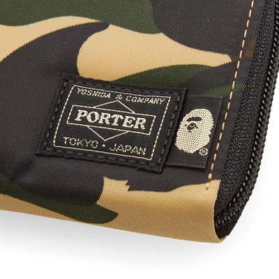 Shop A Bathing Ape X Porter 1st Camo Mini Wallet In Yellow