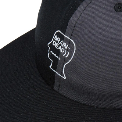 Shop Brain Dead Split Colour Logo Cap In Black