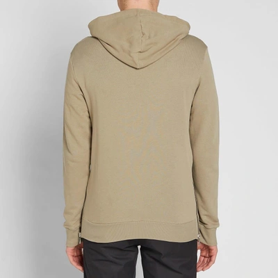 Shop Balmain Badge Zip Hoody In Green