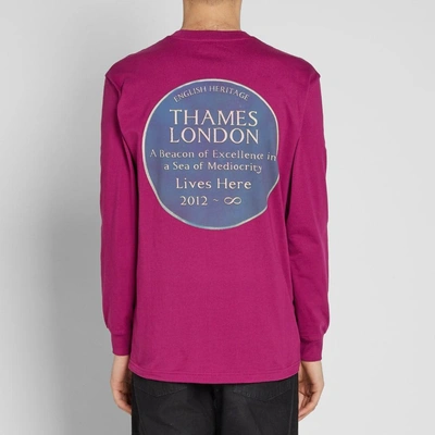 Shop Thames Long Sleeve Infinity Plaque Tee In Pink