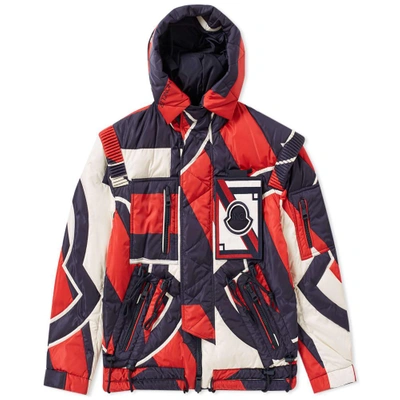 Shop Moncler X Craig Green Patchwork Laplace Padded Hooded Jacket In Red