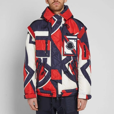 Shop Moncler X Craig Green Patchwork Laplace Padded Hooded Jacket In Red