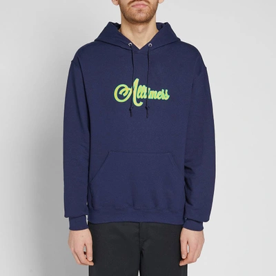 Shop Alltimers Cursive Hoody In Blue