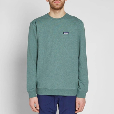 Shop Patagonia P-6 Label Midweight Crew Sweat In Green
