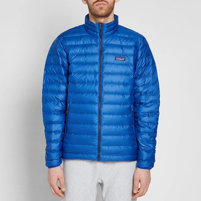 Shop Patagonia Down Sweater Jacket In Blue