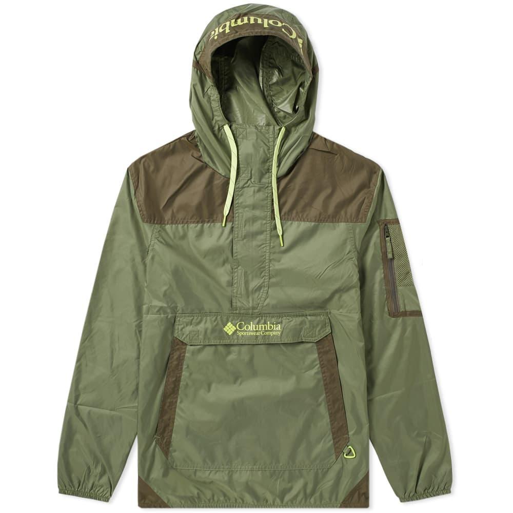 columbia green windbreaker