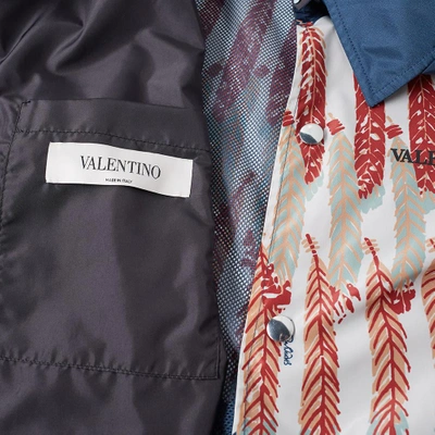Shop Valentino Zandra Rhodes Print Coach Jacket In Blue