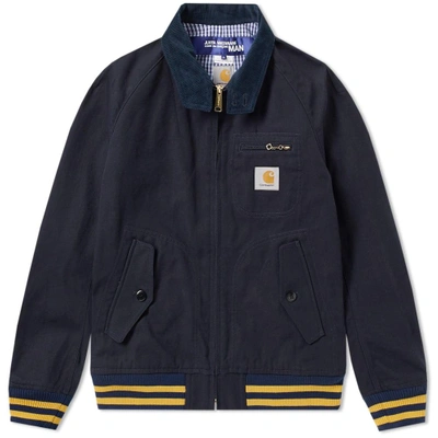 Shop Junya Watanabe Man X Carhartt Duck Harrington Jacket In Blue