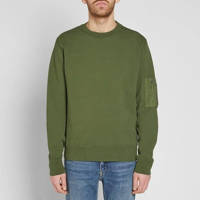 Shop Tim Coppens Ma-1 Bomber Crew Sweat In Green