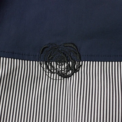 Shop Tim Coppens Cut & Sew Stripe Panel Bowling Shirt In Blue