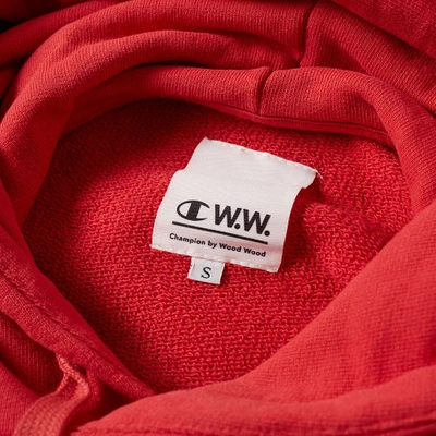 Shop Champion X Wood Wood Women's Logo Hoody In Red