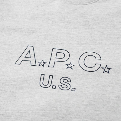Shop Apc A.p.c. U.s. Star Crew Sweat In Grey