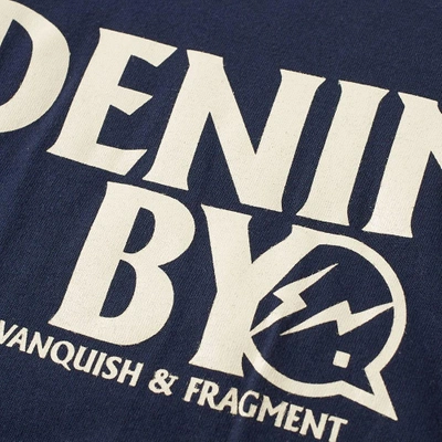 Shop Vanquish Denim By  & Fragment Logo Print Tee In Blue