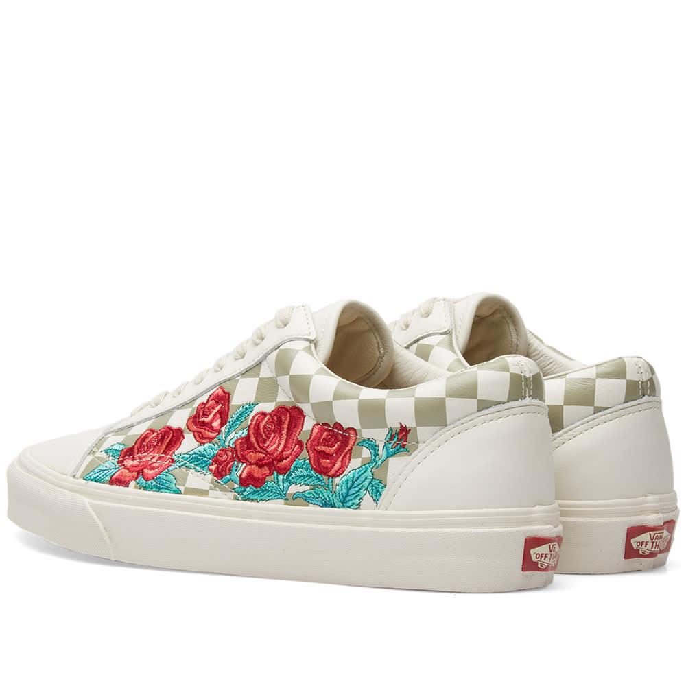 vans old skool dx rose embroidery