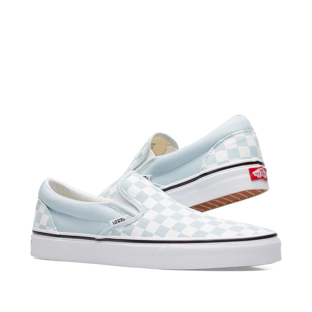 pastel blue vans slip ons