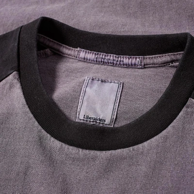 Shop Liberaiders Long Sleeve Metal Logo Raglan Tee In Grey