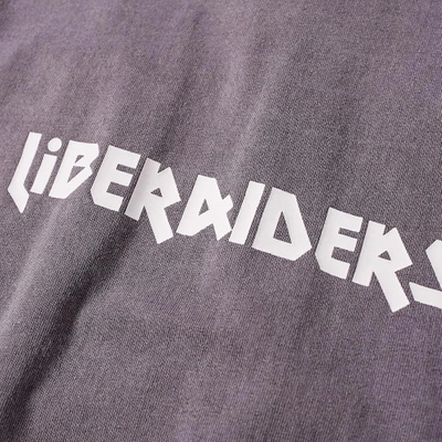 Shop Liberaiders Long Sleeve Metal Logo Raglan Tee In Grey