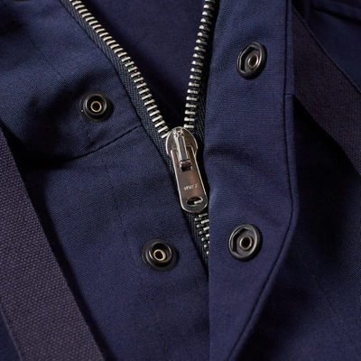 Shop Norse Projects Frank Cotton Hooded Jacket In Blue