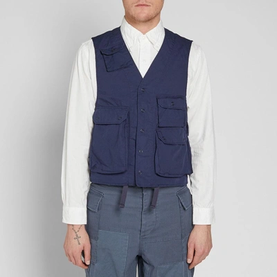 Shop Engineered Garments C-1 Radio Vest In Blue