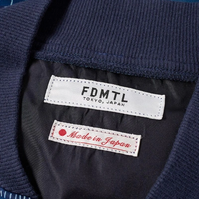 Shop Fdmtl Printed Boro Ma-1 Jacket In Blue