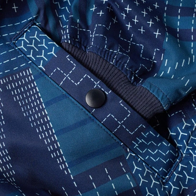 Shop Fdmtl Printed Boro Ma-1 Jacket In Blue