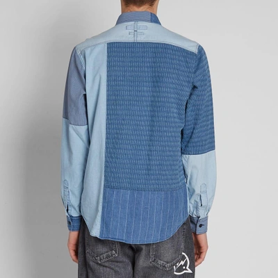 Shop Fdmtl Boro Patchwork Shirt In Blue