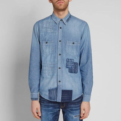 Shop Fdmtl Denim Shirt In Blue