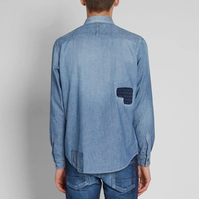 Shop Fdmtl Denim Shirt In Blue