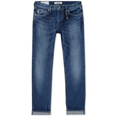 Shop Fdmtl Slim Fit Trace Jean In Blue