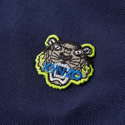 Shop Kenzo Tiger Polo In Blue