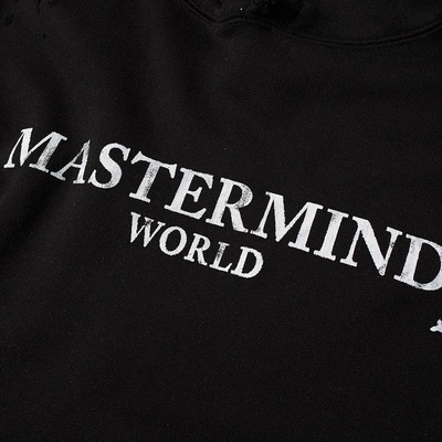 Shop Mastermind Japan Mastermind World Logo Distressed Hoody In Black