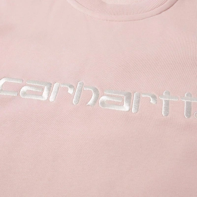 Shop Carhartt Embroidered Logo Crew Sweat In Pink