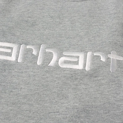 Shop Carhartt Embroidered Logo Crew Sweat In Grey