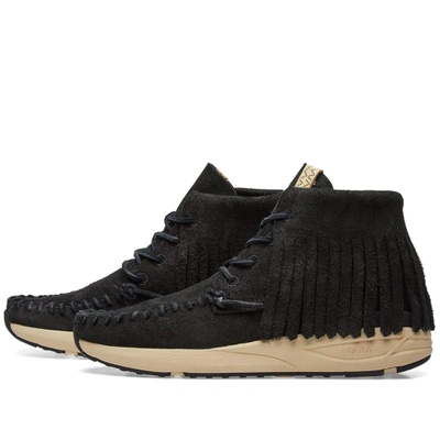 Shop Visvim Yucca Moc Shaman Veggie Suede In Black