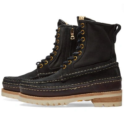 Shop Visvim Grizzly Hi-folk Veggie Suede In Black