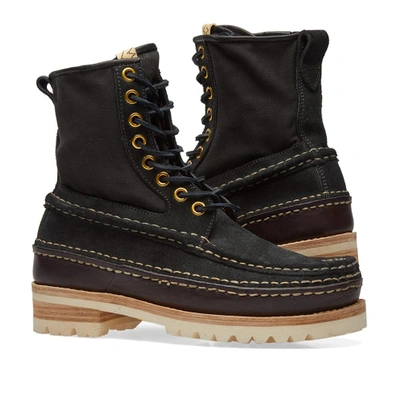 Shop Visvim Grizzly Hi-folk Veggie Suede In Black