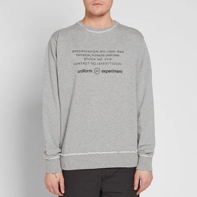 Shop Uniform Experiment Inside Out Physical Fitness Crew Sweat In Grey