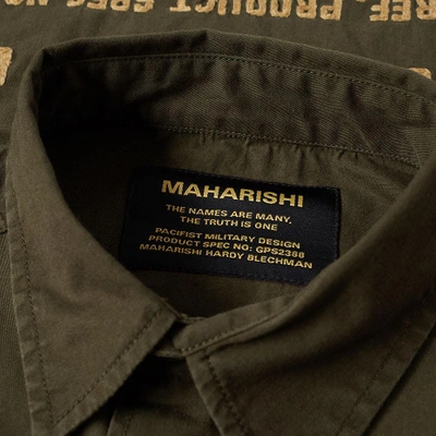 Shop Maharishi Embroidered Tour Overshirt In Green
